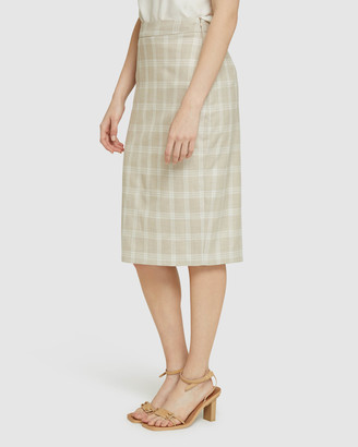 Oxford Women's Brown Pencil skirts - Peggy Check Suit Skirt - Size One Size, 6 at The Iconic