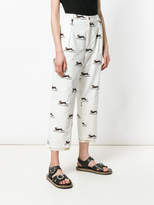 Thumbnail for your product : Aleksandr Manamis cropped hare print trousers