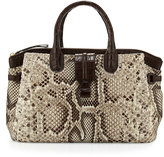 Thumbnail for your product : Nancy Gonzalez Cristina Medium Crocodile/Python Tote Bag, Natural/Crackle