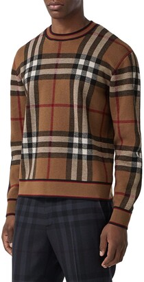 onvoorwaardelijk rand doneren Burberry Naylor Check Wool Sweater - ShopStyle