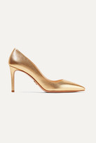 Thumbnail for your product : Prada Metallic Textured-leather Pumps