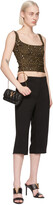 Thumbnail for your product : Versace Black Cropped Ring Detail Trousers