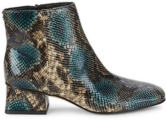 blue snakeskin booties