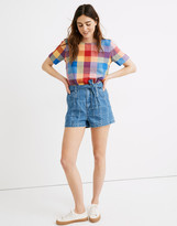 madewell printed denim shorts