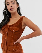 Thumbnail for your product : ASOS DESIGN Petite cord midi dress in conker