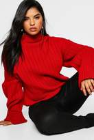 Thumbnail for your product : boohoo Plus Maxi Sleeve Wide Rib Sweater