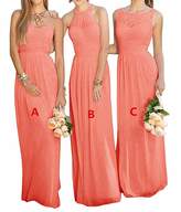 Thumbnail for your product : GMAR Women's Chiffon BridesmBid Dresses Sleeveless Long Prom Evening Gowns