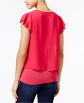 Thumbnail for your product : Amy Byer BCX Juniors' Chiffon-Layered Top with Necklace