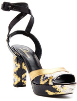 Thumbnail for your product : Delman Joni Metallic Snake Embossed Platform Sandal