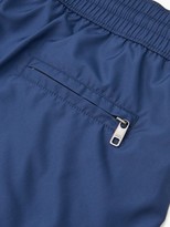 Thumbnail for your product : Dolce & Gabbana Logo-embroidered Trimmed Swim Shorts - Blue