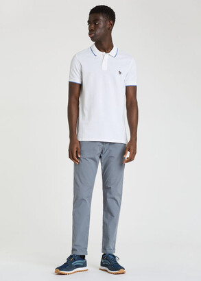 Paul Smith Slim-Fit White Zebra Logo Cotton Polo Shirt With Contrast Tipping