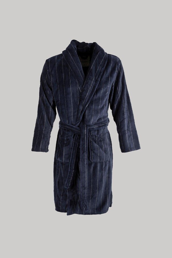 Steel & Jelly Navy and Grey Stripe Dressing Gown ShopStyle Robes