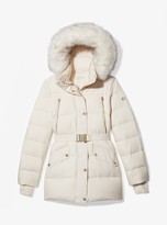 michael kors quilted nylon belted puffer coat