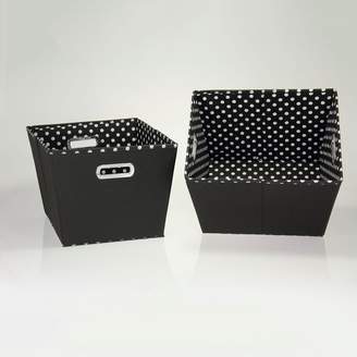 Household Essentials Mini Dot Tapered Fabric 2 Piece Cubes & Bin Set