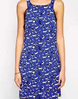 Thumbnail for your product : Vila Sleeveless Floral Print Dress With Lace Trim