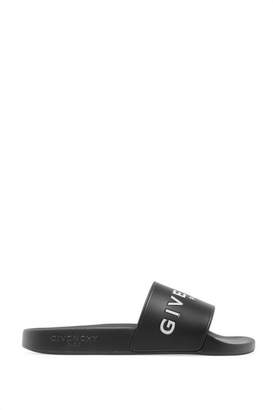 Givenchy Printed Rubber Slides - Black