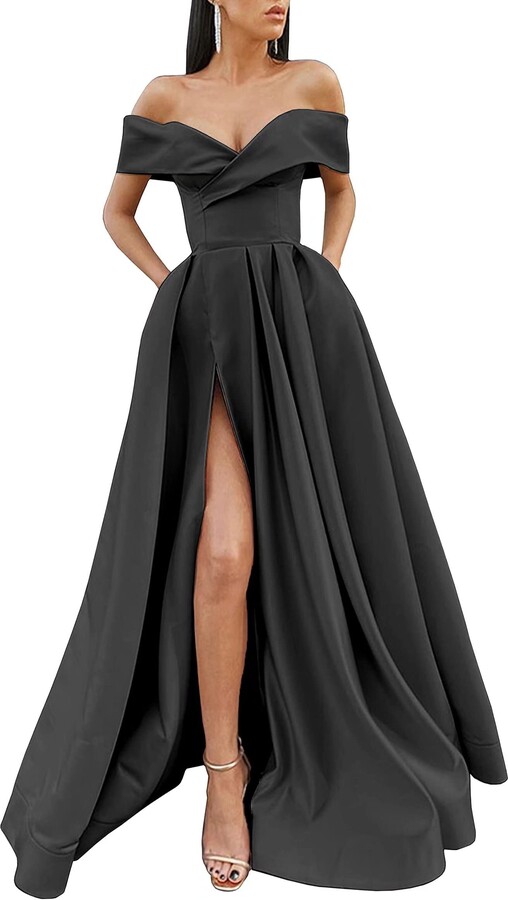 Diydress Women’s Long Chiffon Skirts Maxi Skirt Floor Length High Waist  Formal Prom Party Skirts with Pockets 