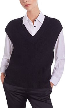 Women's Black V-neck Sweater Vest