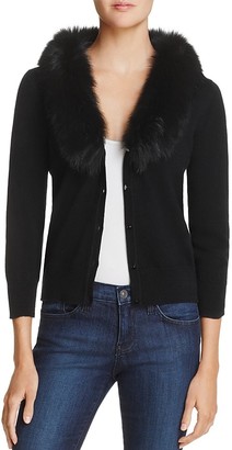 Milly Fur-Collar Wool Cardigan