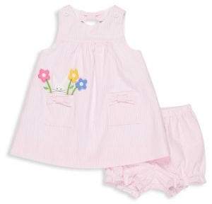 Florence Eiseman Baby's Two-Piece Cotton Seersucker Dress and Bloomers Set