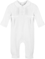 Thumbnail for your product : Carriage Boutique Cross Embroidered Christening Romper & Newsboy Cap Set