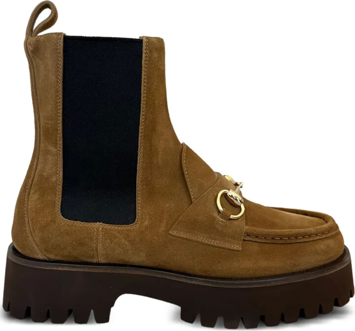 Horsebit platform Chelsea boots