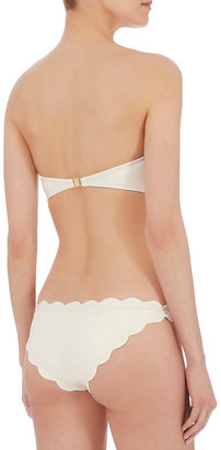 Marysia Swim Antibes Lace-Up Metallic Bandeau Bikini Top