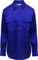 Thumbnail for your product : Equipment Bright Blue Shirt With Patch Pockets With Flap In Silk Woman
