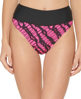 DKNY Women's Printed High-Waist Bikini Bottoms Women's Swimsuit