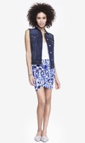 Thumbnail for your product : Express Printed Ruched Mini Skirt - Abstract Ikat