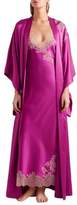 Thumbnail for your product : Carine Gilson Lace-Trimmed Silk-Twill Nightdress