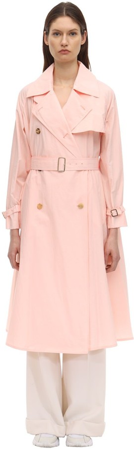 pink trench coat