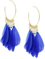 Thumbnail for your product : Lipsy Feather Hoop Earring