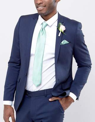 ASOS Tie And Pocket Square Pack In Mint