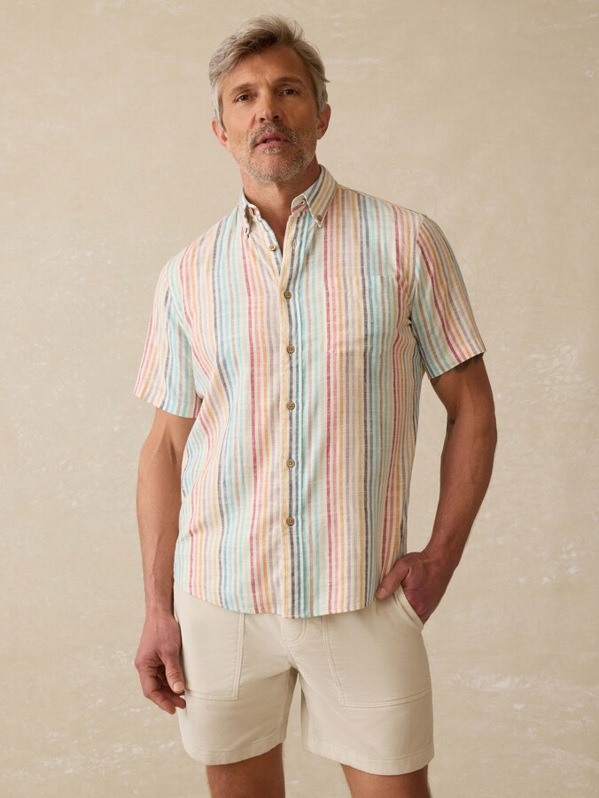 Faherty Short- Sleeve Breeze Shirt