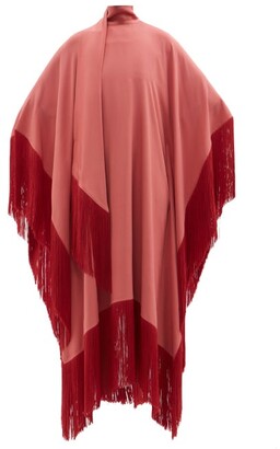 Taller Marmo Mrs Ross High-neck Fringed Crepe Kaftan Dress - Light Pink