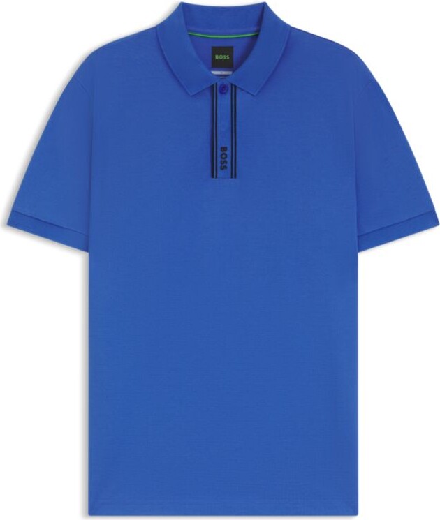 Paddy polo shirt with striped placket and logo