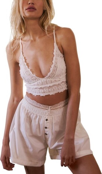 Free People Women's Amina Bralette Large White
