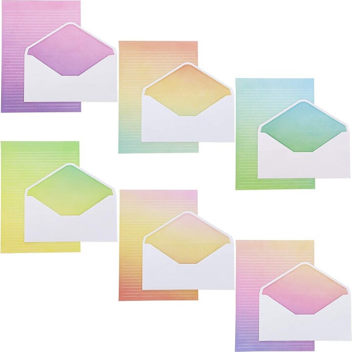 Paper Junkie 60 Sheet Watercolor Stationery Gradient Lined Paper with