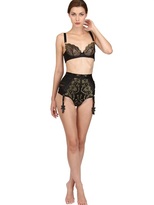 Thumbnail for your product : Bordelle Satin Jersey & Lace High Waisted Brief