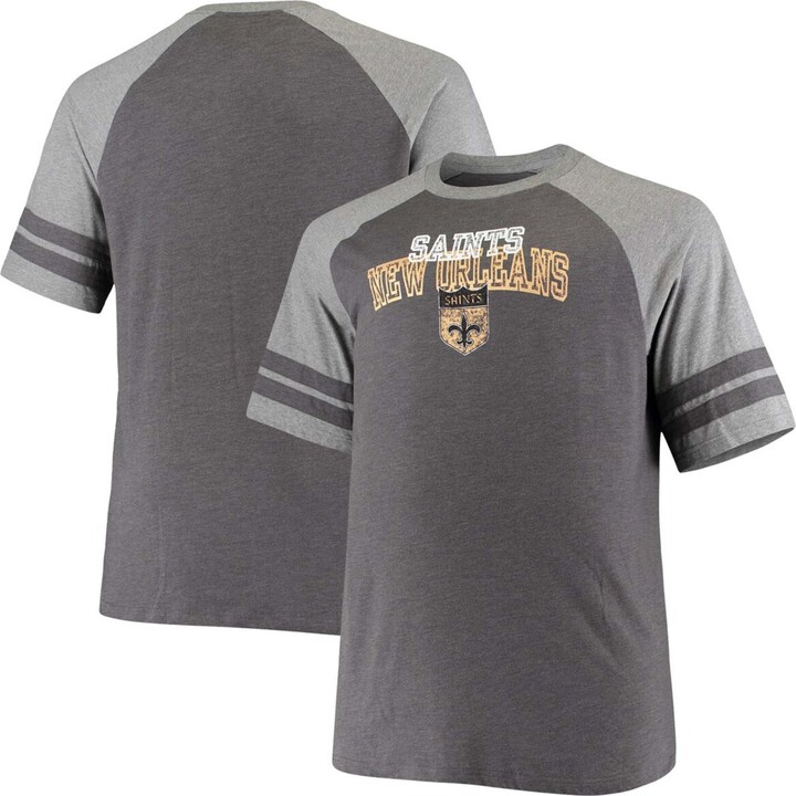 Las Vegas Raiders Profile Big & Tall Throwback Long Sleeve T-Shirt -  Heather Charcoal