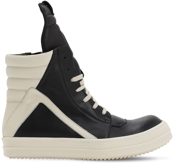 Rick Owens Geobasket Leather High Top Sneakers - ShopStyle