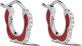 Thumbnail for your product : Raphaele Canot 18kt white gold Happy Deco diamond mini hoops