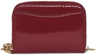Burberry Link Detail Patent Leather Ziparound Wallet