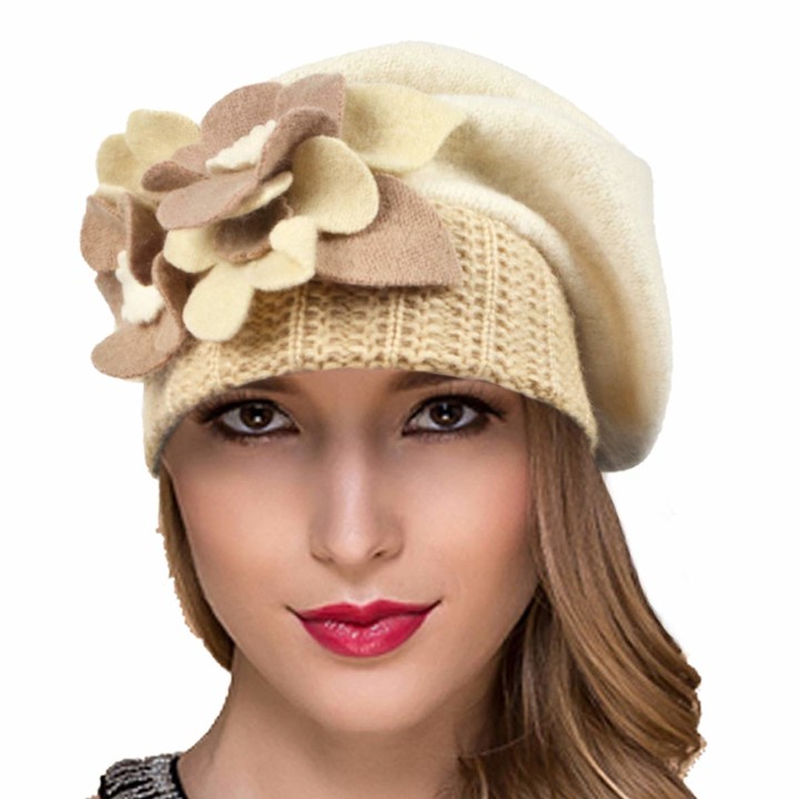Ruphedy Womens Beret 100 Wool French Beret Beanie Winter Hats Hy022