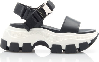 Prada Buckled Leather And Rubber Sandals