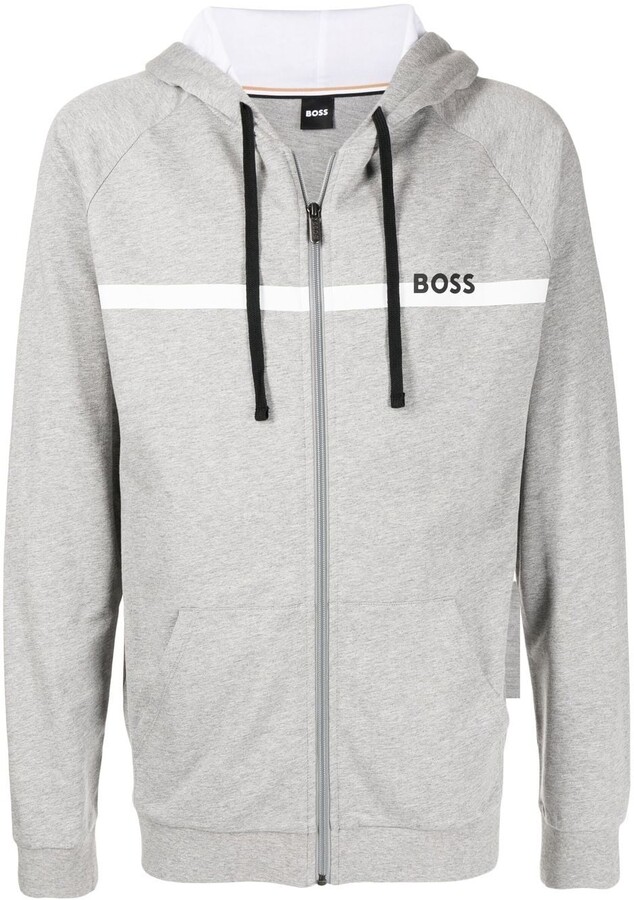 hugo boss grey zip hoodie