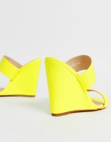 Thumbnail for your product : Public Desire Lena neon yellow wedge sandals