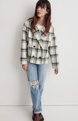 Madewell Jacquard Double Breasted Crop Blazer