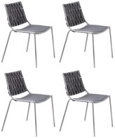 Thumbnail for your product : Chintaly Stackable Side Chair with Weave Back, Set of 4